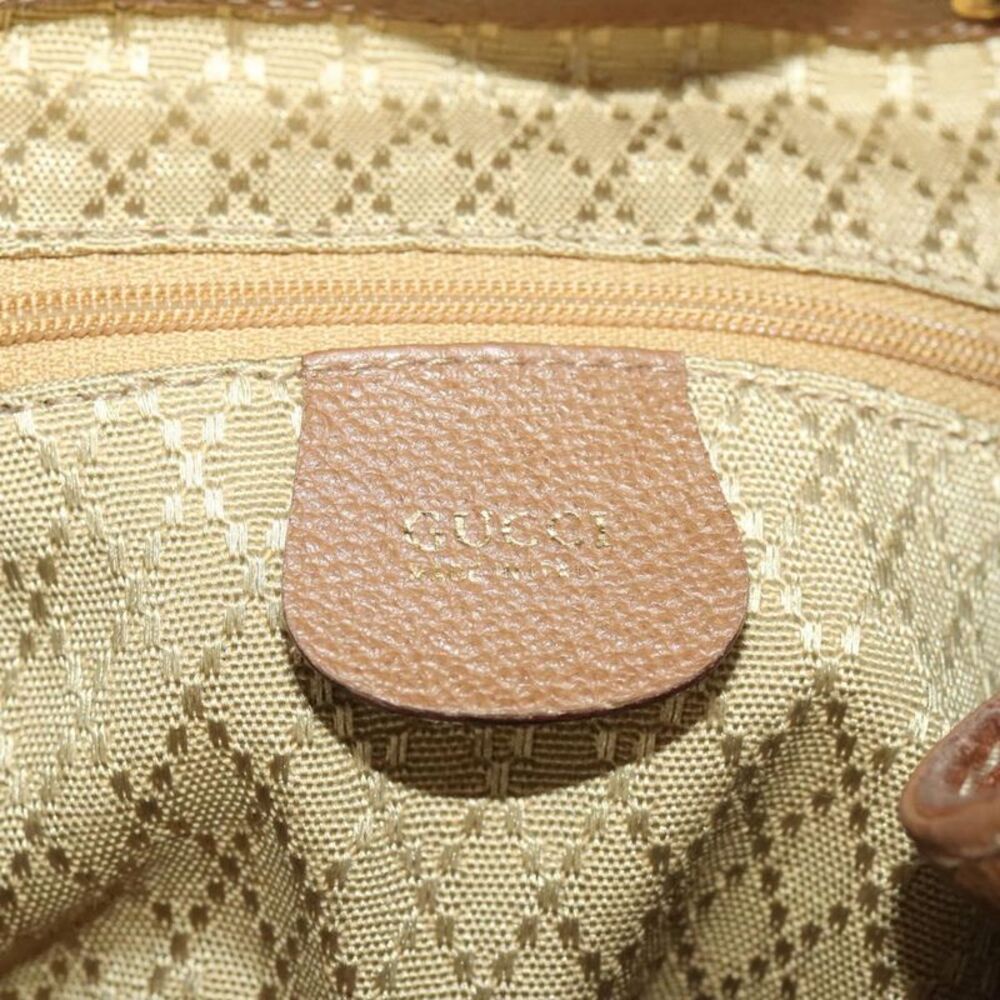 Gucci Vintage Bamboo Backpack Suede And Leather Brown Suede Backpack Bag - Picture 6 of 16